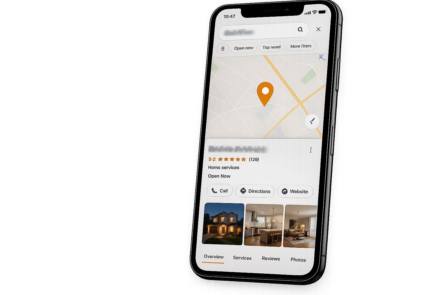 Customer searching for a home service business on Google Maps